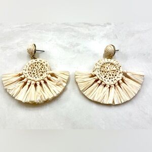J. Crew Raffia Fan Earrings